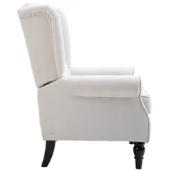 HOMCOM Button-Tufted Accent Chair With High Wingback, Rounded Cushioned Armrests And Thick Padded Seat -Homcom GUEST 4775ba8f 4f13 4e2e 81e4 ea62f270af65