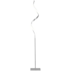 HOMCOM Modern Spiral Floor Lamp, LED Standing Lamp Warm White With Square Base And Foot Switch For Living Room, Bedroom, Silver -Homcom GUEST 49f5652f eb39 4ba7 b275 42f0ce55b562