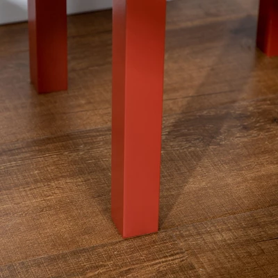 HOMCOM 2-Tier Side Table With Drawer, Narrow End Table With Bottom Shelf, For Living Room Or Bedroom, Set Of 2, Red 5 HOMCOM 2-Tier Side Table With Drawer, Narrow End Table With Bottom Shelf, For Living Room Or Bedroom, Set Of 2, Red - Image 5