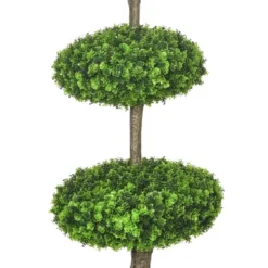 HOMCOM Set Of 2 Artificial Plants Home Decor Indoor & Outdoor Plants Fake Boxwood Topiary Trees In Pots, Faux Trees, 43.25" -Homcom GUEST 4b37d2f7 d7e1 4ef2 828d d207b5f2fc86