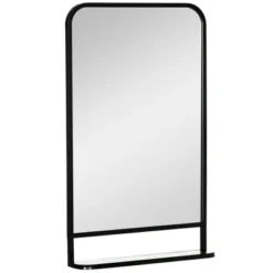 HOMCOM 34" X 21" Rectangle Modern Wall Mirror With Storage Shelf, Mirrors For Wall In Living Room, Bedroom, Black -Homcom GUEST 4cb5b16f 2f47 47d6 a458 c81930e78fd4