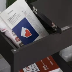 HOMCOM End Side Table, Flip Top Design With Storage Hinge Cabinet, Bottom Shelf, And Sturdy Base For Living Room Bedroom, Dark Coffee 8 HOMCOM End Side Table, Flip Top Design With Storage Hinge Cabinet, Bottom Shelf, And Sturdy Base For Living Room Bedroom, Dark Coffee -Homcom GUEST 4cdbe41e e59d 4a4f 9f2a caf9f238394c