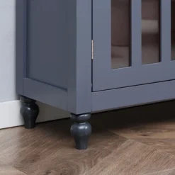 HOMCOM Modern Kitchen Sideboard, Buffet Cabinet With Storage, Adjustable Shelves For Living Room, Study, 3 Glass Doors, Gray -Homcom GUEST 52fa6448 c991 40fc bfef 25b3d3165a60