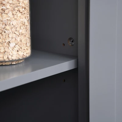 HOMCOM Kitchen Buffet Hutch Wooden Storage Cabinet With Framed Glass Door, Drawer And Microwave Space 5 HOMCOM Kitchen Buffet Hutch Wooden Storage Cabinet With Framed Glass Door, Drawer And Microwave Space - Image 5