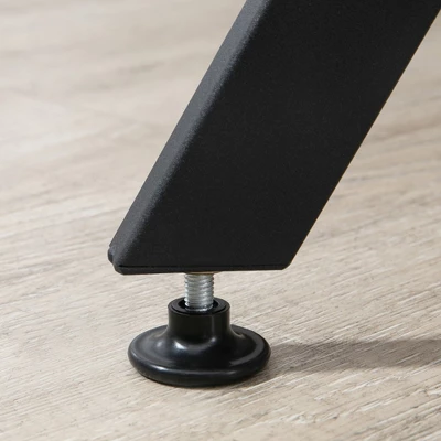 HOMCOM Industrial Dining Table Set Space-Saving Kitchen Table And Chairs Set With Round Table Padded Seat And Steel Frame Brown 5 Piece 4 HOMCOM Industrial Dining Table Set Space-Saving Kitchen Table And Chairs Set With Round Table Padded Seat And Steel Frame Brown 5 Piece - Image 4