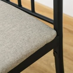 HOMCOM 5 Piece Dining Room Table Set With 4 Metal Frame Chairs For Kitchen, Dinette, Breakfast Nook, Grey -Homcom GUEST 54e84aac ef15 4a76 b6f4 e6b1decd076f