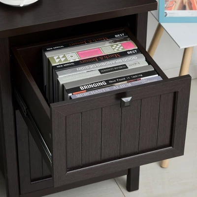 HOMCOM Vintage Executive Computer Desk, Home Office Work Station, Student Table With Cabinet & 3 Drawers For Hanging Files 7 HOMCOM Vintage Executive Computer Desk, Home Office Work Station, Student Table With Cabinet & 3 Drawers For Hanging Files - Image 7