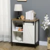 HOMCOM Buffet Cabinet, Farmhouse Sideboard, Coffee Bar Cabinet With Adjustable Shelf, Sliding Barn Door For Kitchen And Living Room