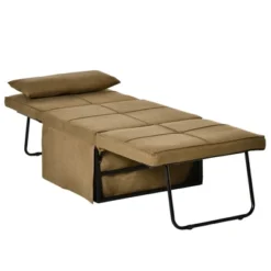 HOMCOM 4-in-1 Multi Function Folding Single Sofa Bed With Retractable Footrest, Convertible Sleeper With Adjustable Backrest, Brown 7 HOMCOM 4-in-1 Multi Function Folding Single Sofa Bed With Retractable Footrest, Convertible Sleeper With Adjustable Backrest, Brown -Homcom GUEST 573aa043 a63f 4434 bd39 5882960d0b1d