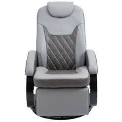 HOMCOM PU Recliner Reading Armchair With Footrest, Headrest And Round Steel/Wood Base For Living Room Or Office, Gray 8 HOMCOM PU Recliner Reading Armchair With Footrest, Headrest And Round Steel/Wood Base For Living Room Or Office, Gray -Homcom GUEST 5b796c46 0d1b 465a be93 10690326ceda