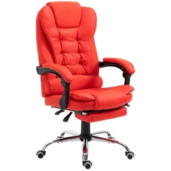 HOMCOM High-Back Executive Office Chair With Footrest, PU Leather Computer Chair With Reclining Function And Armrest, Ergonomic Office Chair, Red 7 HOMCOM High-Back Executive Office Chair With Footrest, PU Leather Computer Chair With Reclining Function And Armrest, Ergonomic Office Chair, Red -Homcom GUEST 5b911308 aa70 42d6 bf85 67d887c9a4f9