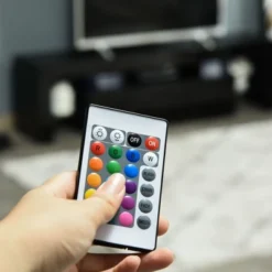 HOMCOM High Gloss TV Stand Cabinet With Remote Controlled LED Lights, Media TV Console Table With Storage Compartment For TVs Up To 65", Black 8 HOMCOM High Gloss TV Stand Cabinet With Remote Controlled LED Lights, Media TV Console Table With Storage Compartment For TVs Up To 65", Black -Homcom GUEST 5df4335a 8502 46c9 aaab 875ad0f55420