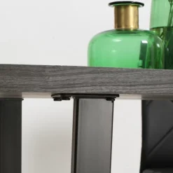 HOMCOM 63" Wavy-Edge Modern Dining Table For 6 People, Wooden Kitchen Table With Steel Legs, Rectangle Dinner Table With Strong Metal Base, Gray -Homcom GUEST 5e627c67 38bf 4ce2 ae7c 88e7487df40b