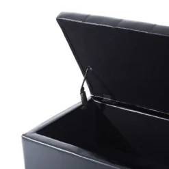 HOMCOM Large 51" Tufted Faux Leather Ottoman Storage Bench For Living Room, Entryway, Or Bedroom -Homcom GUEST 5e6e7739 ebe8 4737 9393 dd430d374263