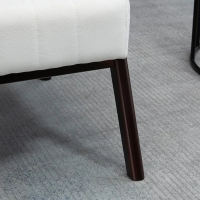 HOMCOM Accent Chair With Softness & Support, Upholstered Arm Chair For Living Room Furniture, Comfy Chair For Bedroom, Living Room Chair, Cream White 5 HOMCOM Accent Chair With Softness & Support, Upholstered Arm Chair For Living Room Furniture, Comfy Chair For Bedroom, Living Room Chair, Cream White - Image 5