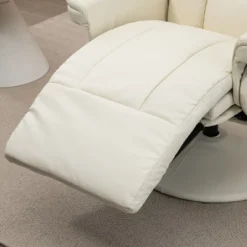HOMCOM Manual Recliner, Swivel Lounge Armchair With Side Pocket, Footrest And Cup Holder For Living Room, Cream White -Homcom GUEST 5f32d845 a487 4842 ab42 aa05b35972fa