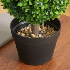 HOMCOM 2 Pack 23.5" Artificial Boxwood Topiary Ball Trees Set Of 2, Double Ball-Shaped Boxwood Artificial Topiary Plants For Indoor Outdoor, Green -Homcom GUEST 6033d098 d0fe 4486 ab06 f7c9e9fbfc5e