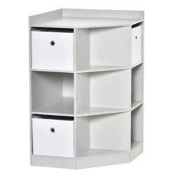 HOMCOM Wooden Kids Cabinet Freestanding Corner Storage Drawer Toys Clothes Books Organizer Dresser Children Bookcase Display Shelf Wardrobe For Bedroom With Anti-toppling Hardware Drawers -Homcom GUEST 603b13f0 c59c 426b 9cb6 aa3b41048ccc