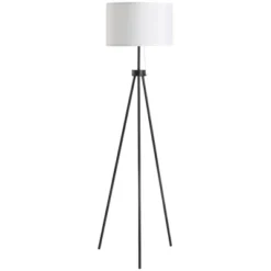 HOMCOM 59.75" Tripod Floor Lamp With Pull Chain Standing, Fabric Lampshade E26 Lamp Holder Steel For Living Room, Bedroom, Office -Homcom GUEST 605b5258 9ce8 423e ad95 fbdd2161d418