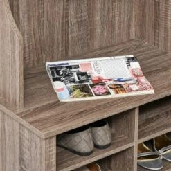 HOMCOM Coat Rack Wooden Hall Tree Storage Organizer Shoe Bench With Shoe Rack 3 Hooks For Hallway Or Living Room, Brown 8 HOMCOM Coat Rack Wooden Hall Tree Storage Organizer Shoe Bench With Shoe Rack 3 Hooks For Hallway Or Living Room, Brown -Homcom GUEST 625e7701 fc03 4693 81df a671ee0ac5c0