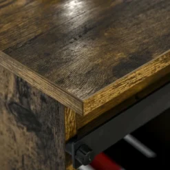 HOMCOM Industrial Sideboard Storage Cabinet, Serving Bar Buffet With Sliding Barn Door And 6-Bottle Wine Rack -Homcom GUEST 6391bd76 eafc 4a2e be51 8da02d04e5f1