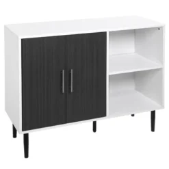 HOMCOM Storage Sideboard, Buffet Cabinet With Adjustable Shelf, Free Standing 2-Door Kitchen Cupboard For Dining Room, Hallway, Grey 7 HOMCOM Storage Sideboard, Buffet Cabinet With Adjustable Shelf, Free Standing 2-Door Kitchen Cupboard For Dining Room, Hallway, Grey -Homcom GUEST 64ea5a98 abd7 4689 a3d4 4aace87e9460
