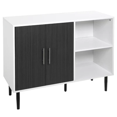 HOMCOM Storage Sideboard, Buffet Cabinet With Adjustable Shelf, Free Standing 2-Door Kitchen Cupboard For Dining Room, Hallway, Grey 3 HOMCOM Storage Sideboard, Buffet Cabinet With Adjustable Shelf, Free Standing 2-Door Kitchen Cupboard For Dining Room, Hallway, Grey - Image 3