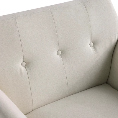 HOMCOM Traditional Living Room Chair, Armchair With Button Tufted Polygonal Straight Back, Single Sofa With Thick Padding 4 HOMCOM Traditional Living Room Chair, Armchair With Button Tufted Polygonal Straight Back, Single Sofa With Thick Padding - Image 4