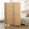 HOMCOM Room Divider, 5.5' Tall Bamboo Portable Folding Privacy Screens, Hand-Woven Double Side Partition Wall Dividers For Home, Natural