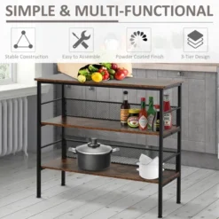 HomCom 3-Tier Industrial Style Storage Metal Wooden Shelf -Homcom GUEST 6774779d 0f95 4fbd a933 6a68eb92dc8f