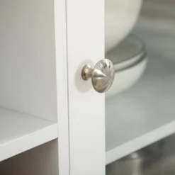 HOMCOM Glass Door Kitchen Sideboard, Buffet Cabinet With 6-Bottle Wine Rack And Stemware Racks, Coffee Bar For Living Room, Dining Room, White -Homcom GUEST 68494d74 3fd0 4305 839c 6bb28a20337c