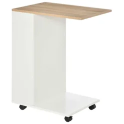 HOMCOM C-Shaped Sofa Side Table Mobile End Table With Storage And Wheels For Living Room, Bedroom, Office, White 7 HOMCOM C-Shaped Sofa Side Table Mobile End Table With Storage And Wheels For Living Room, Bedroom, Office, White -Homcom GUEST 68fa2ff5 f81f 461e a870 b56c7503f01b