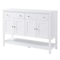 HOMCOM 47" Modern Sideboard, Buffet Cabinet, Accent Cupboard With Adjustable Shelves And Drawers, For Living Room, White -Homcom GUEST 694256d7 0400 4bc8 bf9a b7a69e6751ba
