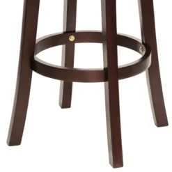 HOMCOM Traditional Bar Stool, 31 Inch Seat Height Barstool, Swivel PU Leather Upholstered Chair, With Cross Back And Rubberwood Frame -Homcom GUEST 6a1f6bbb 0c36 41ba 94f3 02f5511d9f61