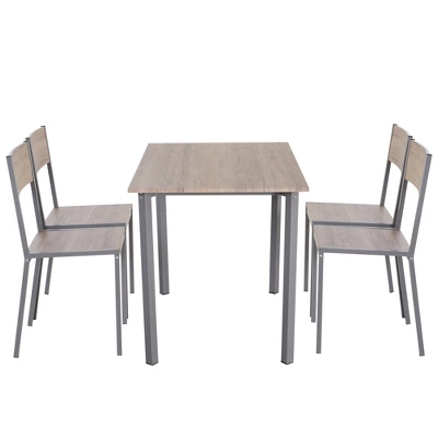 HOMCOM 5 Piece Modern Rectangular Dining Room Table Set With 4 Metal Frame Chairs For Kitchen, Breakfast Nook, Dinette 3 HOMCOM 5 Piece Modern Rectangular Dining Room Table Set With 4 Metal Frame Chairs For Kitchen, Breakfast Nook, Dinette - Image 3