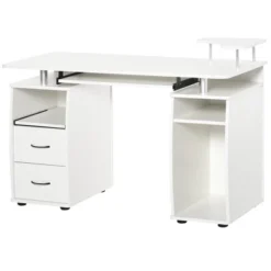 HOMCOM Multi-Function Computer Desk Home Office Workstation With Keyboard Tray, Elevated Shelf,Sliding Scanner Shelf And CPU Stand -Homcom GUEST 6da11b98 7b85 40fc 9c37 21ca204bb3a2