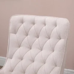HomCom Mid-Century Tufted Wingback Fabric Rocking Chair -Homcom GUEST 6da3277a 7405 4124 988e abe209e6bd6a