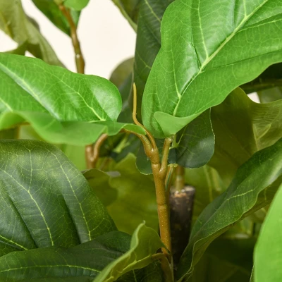 HOMCOM 5FT Artificial Fiddle Leaf Fig Tree, Faux Decorative Plant In Nursery Pot For Indoor Or Outdoor Décor 5 HOMCOM 5FT Artificial Fiddle Leaf Fig Tree, Faux Decorative Plant In Nursery Pot For Indoor Or Outdoor Décor - Image 5