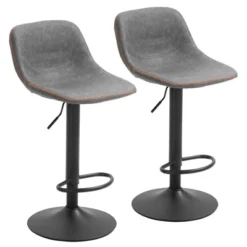 HOMCOM Adjustable Bar Stools Set Of 2, Swivel Bar Height Chairs Barstools Padded With Back For Kitchen, Counter, And Home Bar -Homcom GUEST 6f965d4e 4822 427b 8726 399535048316