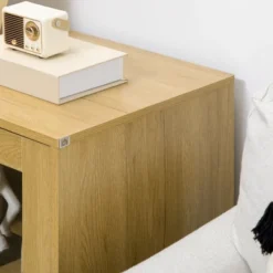 HOMCOM Small Storage Cabinet, Living Room Sideboard Cabinet With Double Glass Doors And Metal Legs For Dining Room Storage, Oak 9 HOMCOM Small Storage Cabinet, Living Room Sideboard Cabinet With Double Glass Doors And Metal Legs For Dining Room Storage, Oak -Homcom GUEST 701d1253 296a 468a ae61 b890ecddb913