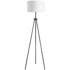 HOMCOM 59.75" Tripod Floor Lamp With Pull Chain Standing, Fabric Lampshade E26 Lamp Holder Steel For Living Room, Bedroom, Office -Homcom GUEST 709d6d54 a834 4cc3 b24d 3c2a370511db