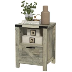 HOMCOM Farmhouse Side Table With 1 Drawer, 1 Open Shelf And Tabletop For Living Room, Gray Oak 7 HOMCOM Farmhouse Side Table With 1 Drawer, 1 Open Shelf And Tabletop For Living Room, Gray Oak -Homcom GUEST 72f7c720 daae 4014 97bf cd21ccb4b06b