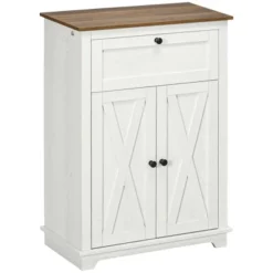 HOMCOM Farmhouse Storage Cabinet, Sideboard With Double Doors, Drawer, And Adjustable Shelf For Kitchen, Bedroom, Living Room, White 7 HOMCOM Farmhouse Storage Cabinet, Sideboard With Double Doors, Drawer, And Adjustable Shelf For Kitchen, Bedroom, Living Room, White -Homcom GUEST 731a06ae 2ce7 41c4 b057 291686f6e01e
