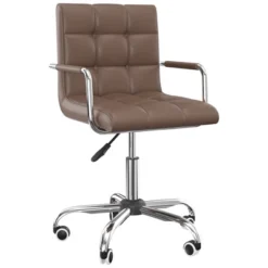HOMCOM Modern Computer Desk Office Chair With Upholstered PU Leather, Adjustable Heights, Swivel 360 Wheels -Homcom GUEST 7389088b 4137 4232 853c 25d988162b62