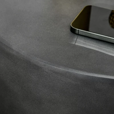 HOMCOM Lightweight Accent Table With Concrete Finish, Round Side Table With 4 Adjustable Feet For Indoor, Outdoor, Charcoal Gray 5 HOMCOM Lightweight Accent Table With Concrete Finish, Round Side Table With 4 Adjustable Feet For Indoor, Outdoor, Charcoal Gray - Image 5