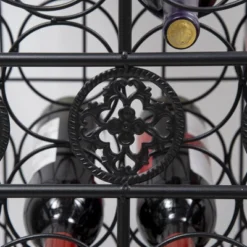 HOMCOM 45-Bottle Modern Wine Organizer Decorative Portable Wrought Iron Wine Rack Jail -Homcom GUEST 76262c46 80b8 4e95 a7d1 31d57b0c36d5