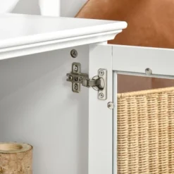 HOMCOM Modern TV Stand Cabinet For TVs Up To 60 Inches, Entertainment Center With Drawer And Glass Doors For Living Room, White 9 HOMCOM Modern TV Stand Cabinet For TVs Up To 60 Inches, Entertainment Center With Drawer And Glass Doors For Living Room, White -Homcom GUEST 76d016b3 c97e 4f80 948e 088f19c893af