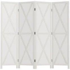 HOMCOM 4-Panel Folding Room Divider, 5.6 Ft Tall Freestanding Paulownia Wood Privacy Screen Panels For Indoor Bedroom Office -Homcom GUEST 798e101f 5c4b 4c6e b219 9d5417a41d56