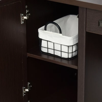 HOMCOM Vintage Executive Computer Desk, Home Office Work Station, Student Table With Cabinet & 3 Drawers For Hanging Files 6 HOMCOM Vintage Executive Computer Desk, Home Office Work Station, Student Table With Cabinet & 3 Drawers For Hanging Files - Image 6