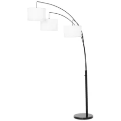 HOMCOM Arc Floor Lamp With 3 Hanging Drum Shape Lampshade, Flexible Steel Pole And Marble Round Base, Black/White -Homcom GUEST 7a239936 d613 4088 bfef 4d3ff37e22ea